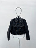 1980s German police cropped leather jkt