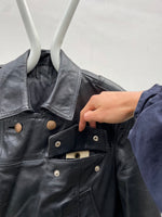 1980s German police cropped leather jkt