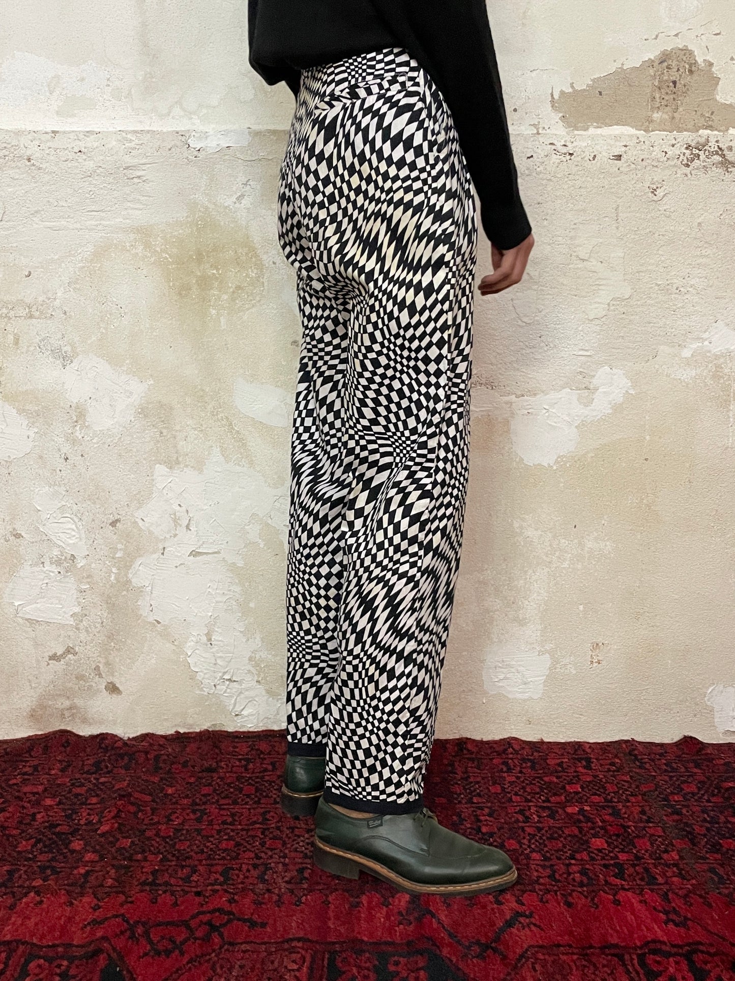 acid checkered trouser