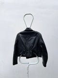 1980s German police cropped leather jkt