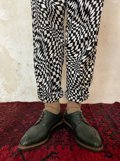 acid checkered trouser