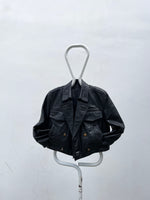 1980s German police cropped leather jkt