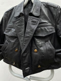 1980s German police cropped leather jkt