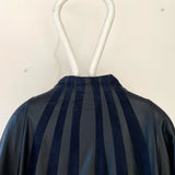 Striped spring leather coat