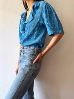 summer top - floret blue