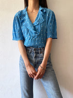 summer top - floret blue