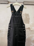 90s Italy black cotton overall