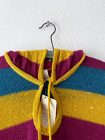 hooded multi striped dress 90's dead stock