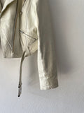 80's white leather biker jacket