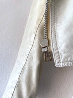 80's white leather biker jacket