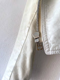 80's white leather biker jacket