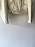 80's white leather biker jacket