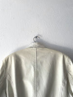 80's white leather biker jacket