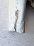 80's white leather biker jacket