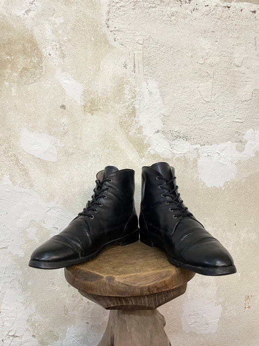 vintage black lace up dress shoes