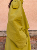 mustard nylon trench coat