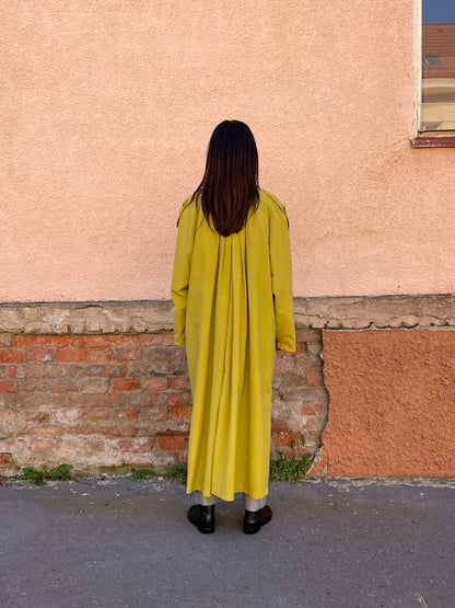 mustard nylon trench coat