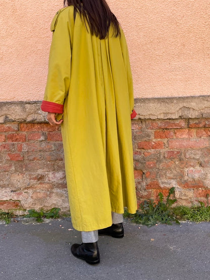 mustard nylon trench coat