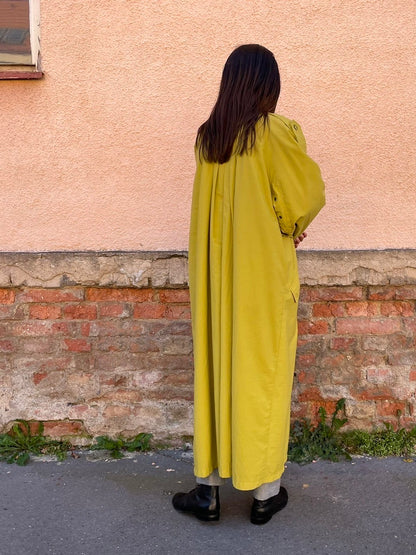 mustard nylon trench coat