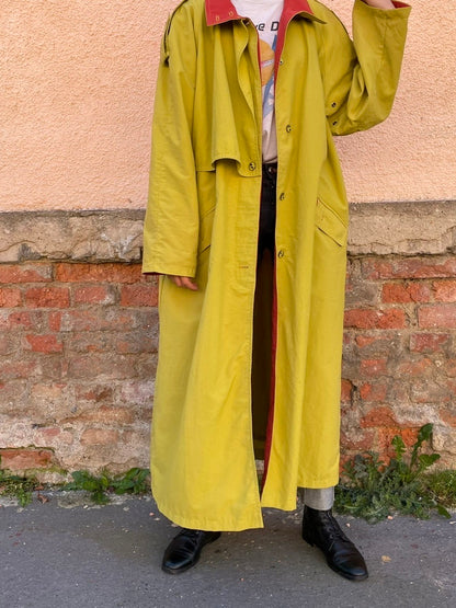 mustard nylon trench coat