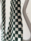 khaki green checkered knit scarf