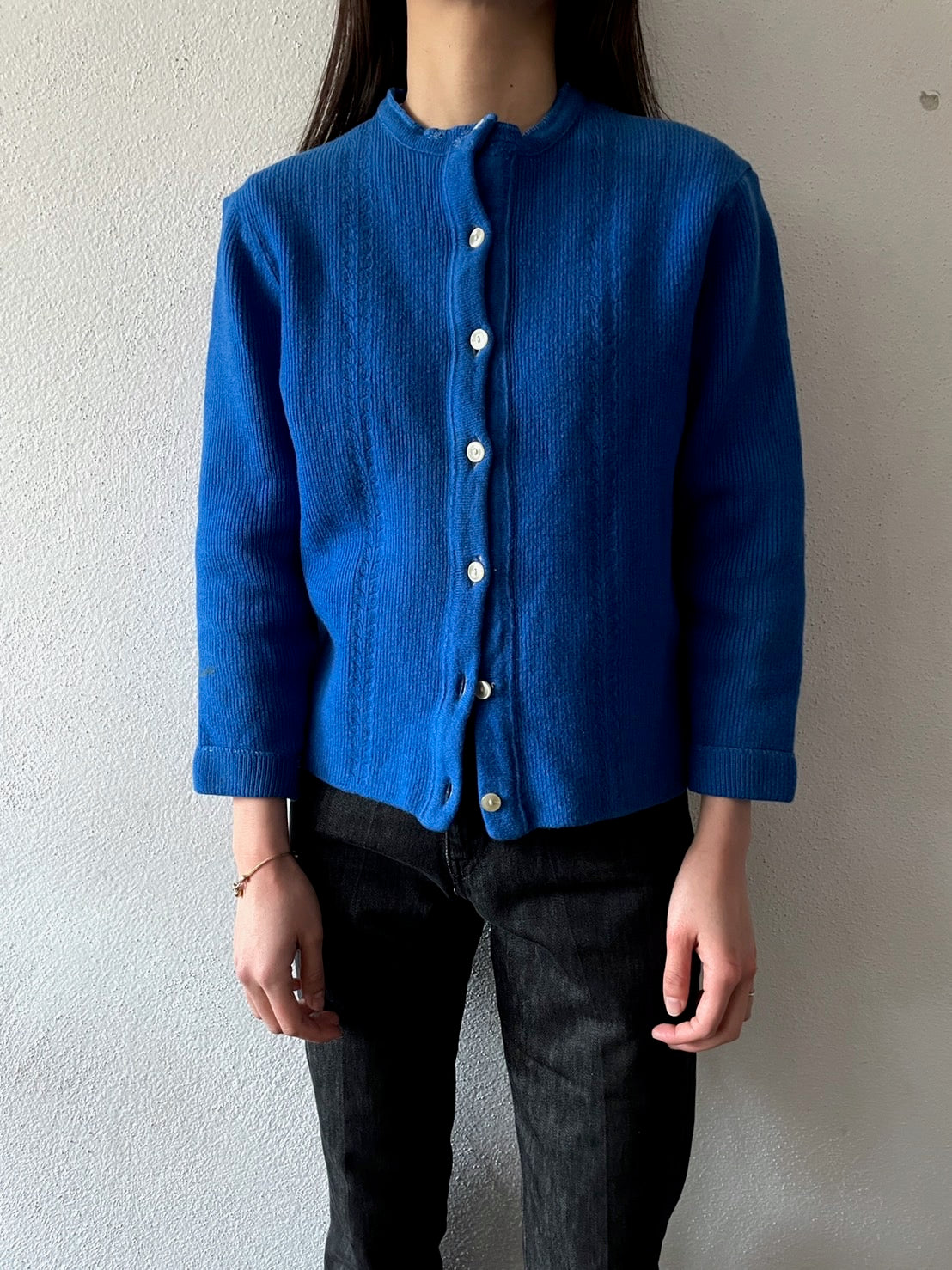 60-70's wool cardigan