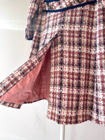 French pink tweed chesterfield coat