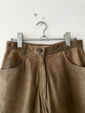 tea brown leather 5 pockets trouser