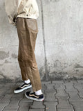 tea brown leather 5 pockets trouser