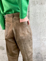 tea brown leather 5 pockets trouser