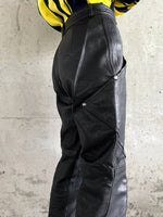 80's Germany leather trouser, full-thigh pockets