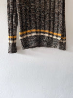 80's woolen bold rib sweater