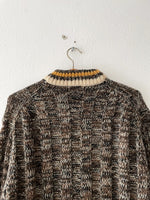 80's woolen bold rib sweater