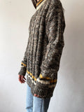 80's woolen bold rib sweater