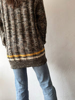 80's woolen bold rib sweater