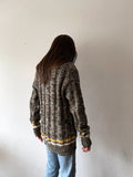 80's woolen bold rib sweater