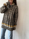 80's woolen bold rib sweater