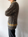 80's woolen bold rib sweater