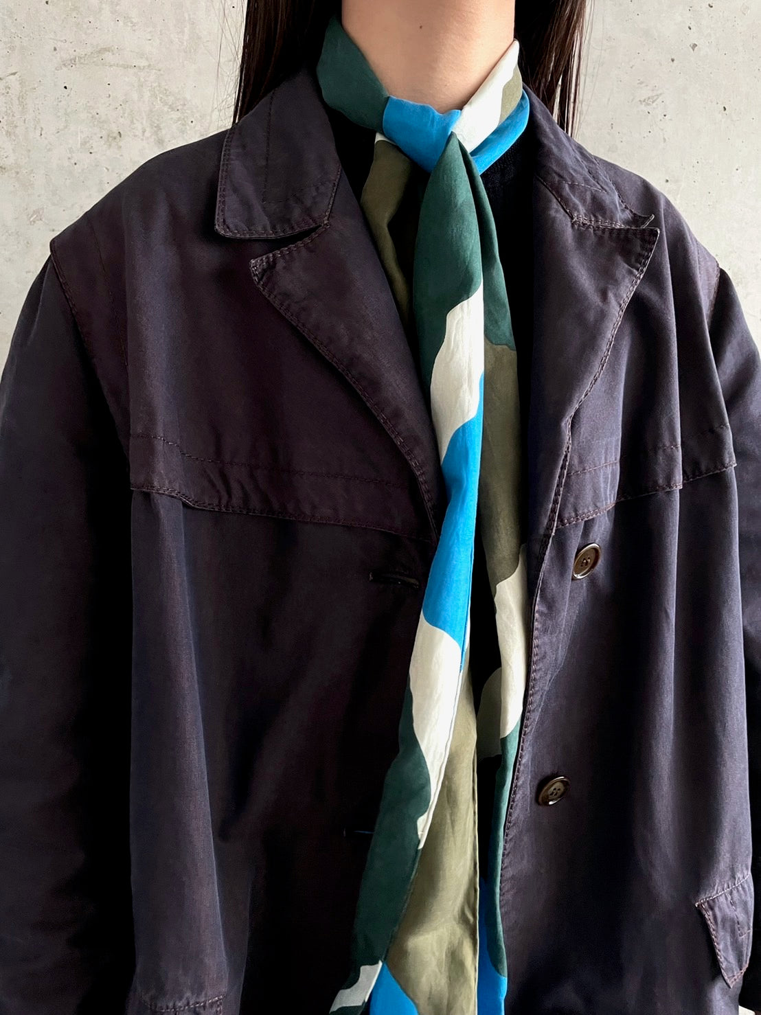 60's Italy cotton gabardine waterproof coat