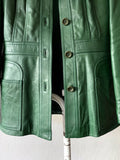 70's dark ivy green leather