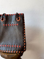 70s handcraft leather tote